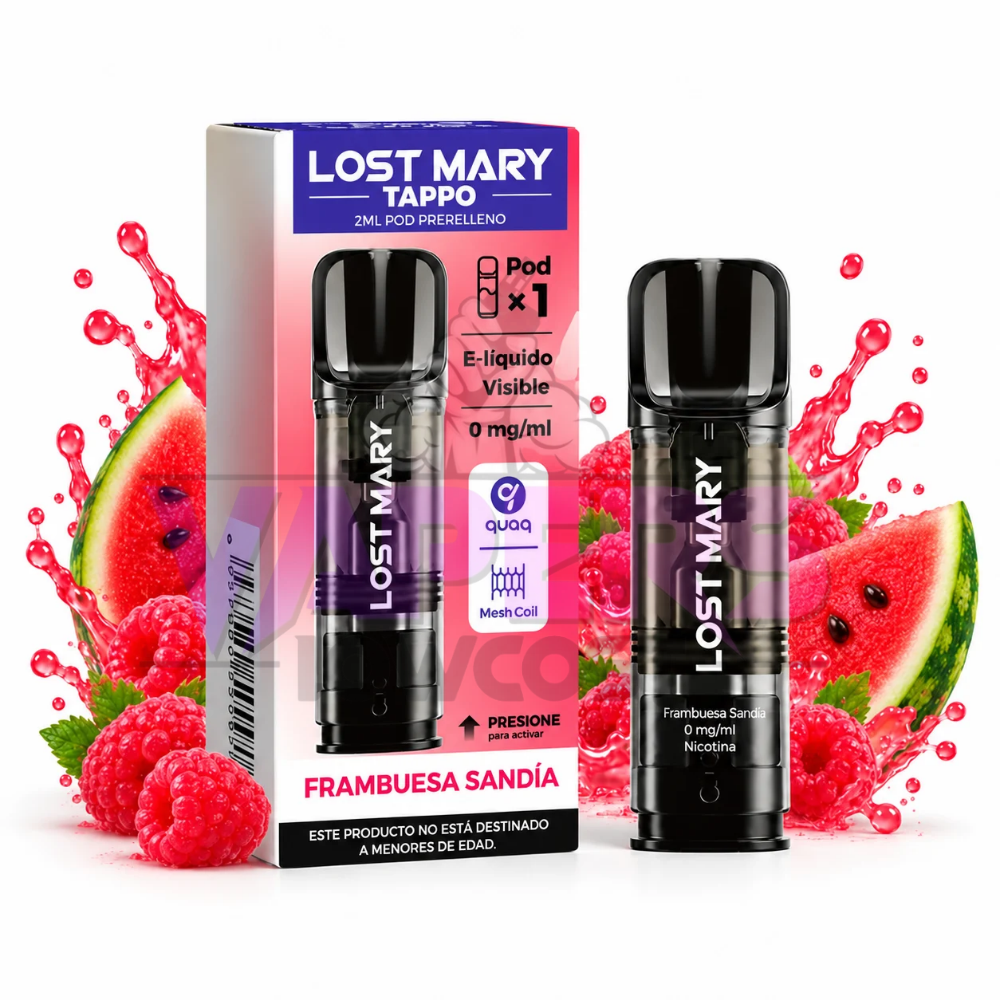Lost Mary Tappo Zero Nicotina Frambuesa Sandía