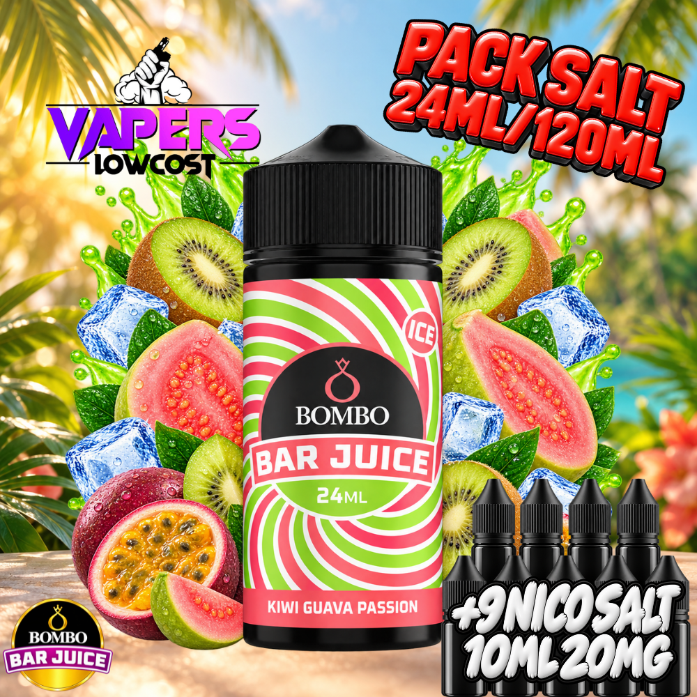 Bombo Bar Juice Kiwi Guava Passion Ice