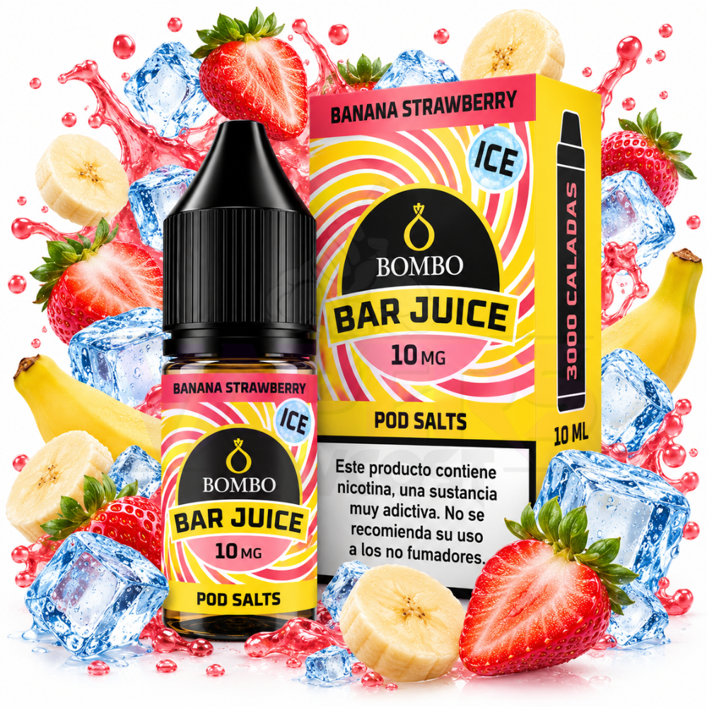 Bombo Bar Juice Banana Strawberry Ice Nic Salt 10ml