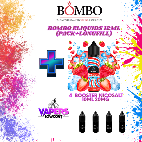 Bombo Bar juice (Pack Salts) 12ml (Longfill) 60ml 10/20mg Super Strawberry Ice
