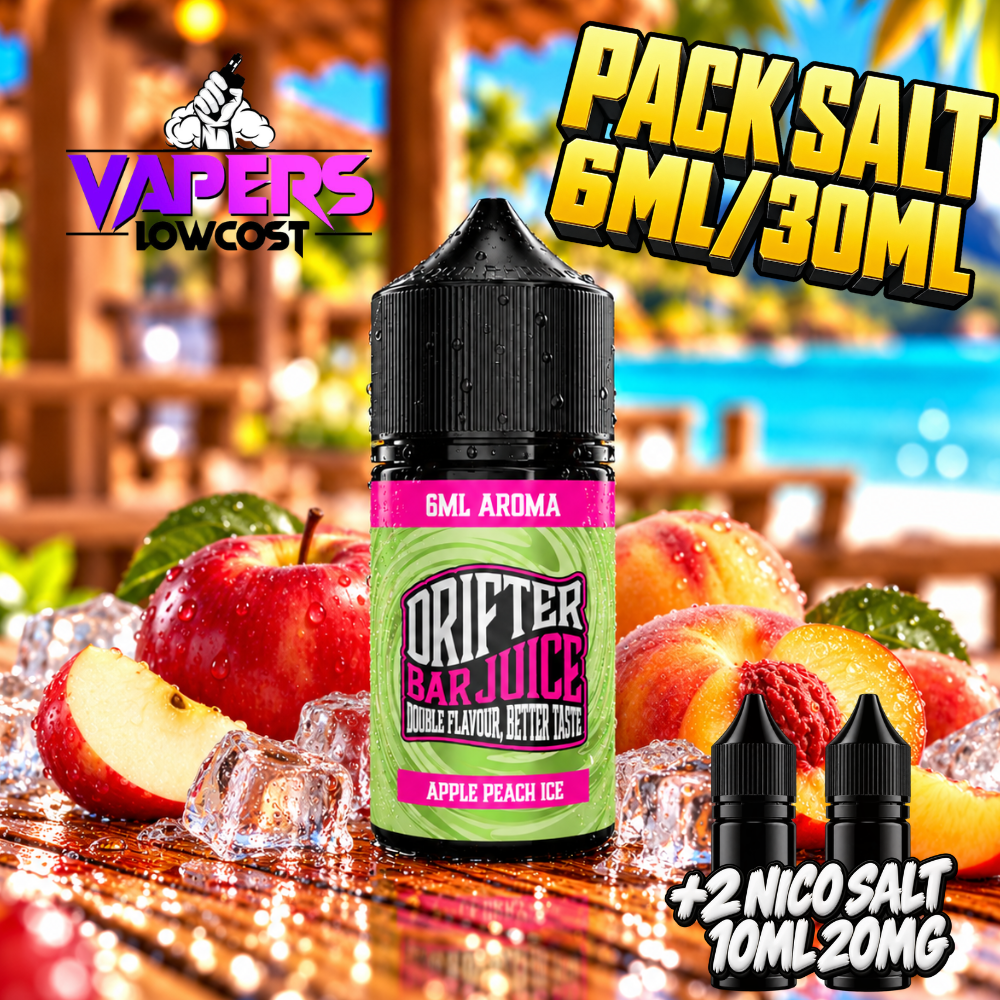 Drifter Bar Pack Salt 6ml/30ml Apple Peach Ice