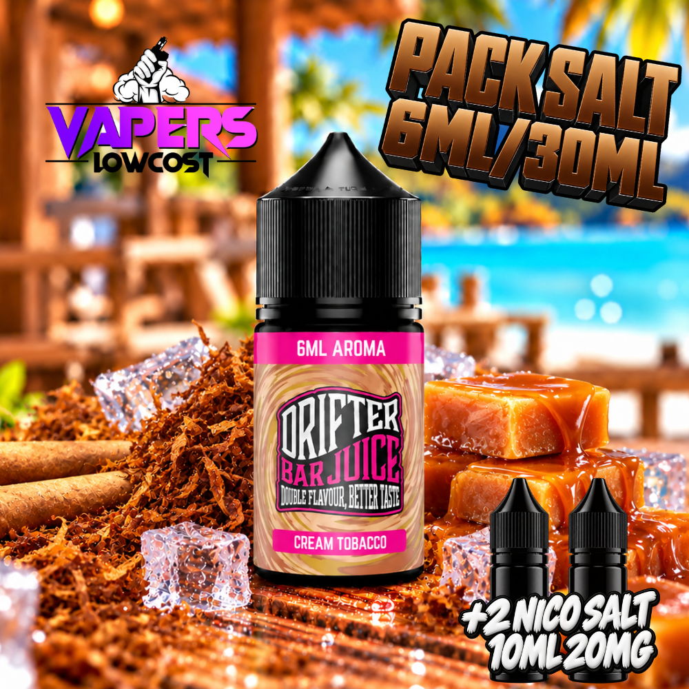 Drifter Bar Pack Salt 6ml/30ml Cream Tobacco
