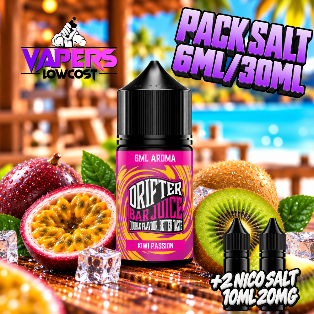 Drifter Bar Pack Salt 6ml/30ml Kiwi Passion Guava Ice