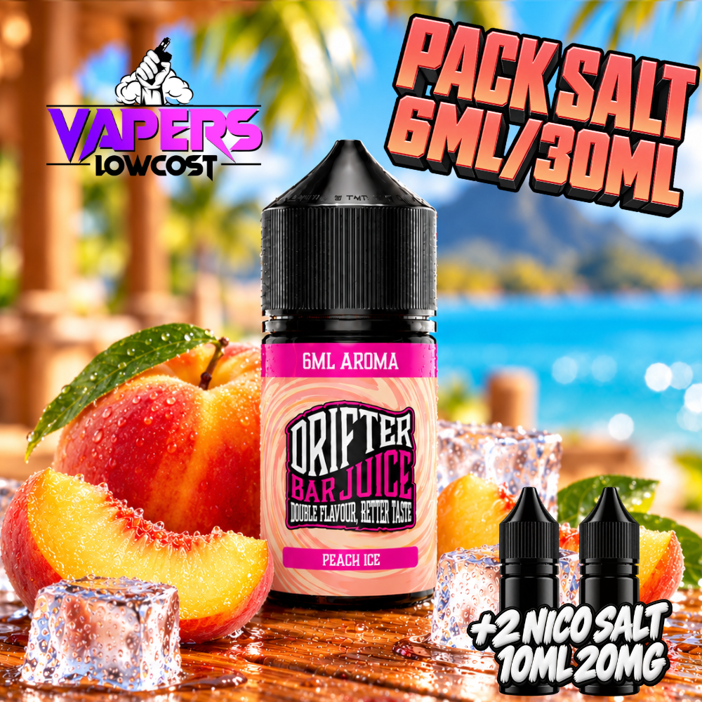 Drifter Bar Pack Salts Peach Ice con melocotón y hielo