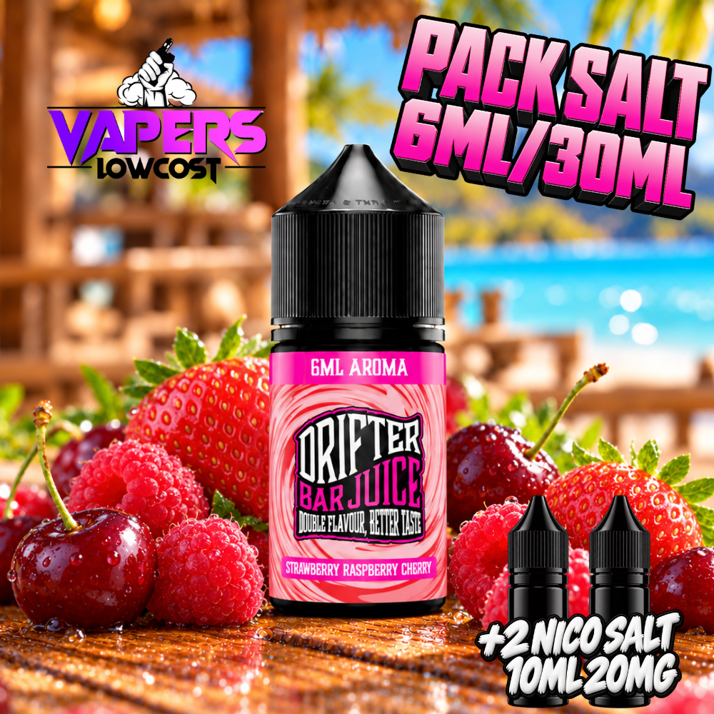 Drifter Bar Juice Strawberry Raspberry Cherry Pack Salt 6ml/30ml