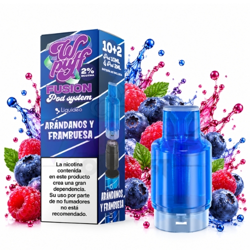 Cartucho Wpuff Fusion Arándanos Frambuesa 15000 Puffs 20mg