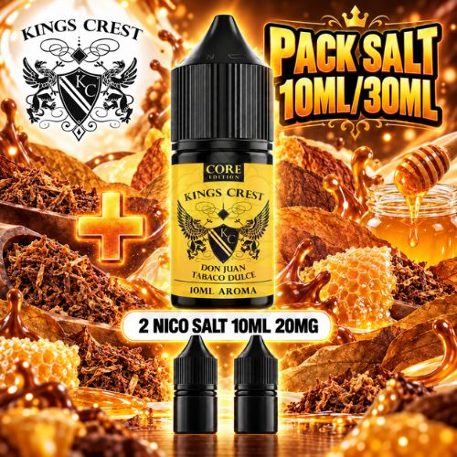 Kings Crest Pack Salt 10ml/30ml Don Juan Tabaco Dulce