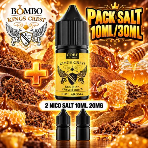 Kings Crest Pack Salt 10ml/30ml Don Juan Tabaco Dulce