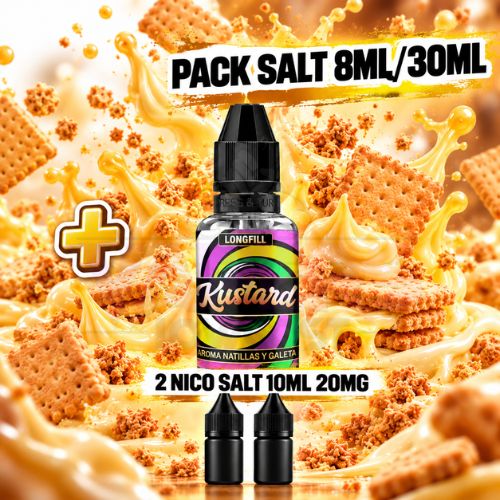 Kustard Pack Salt 8ml/30ml Natillas y Galleta