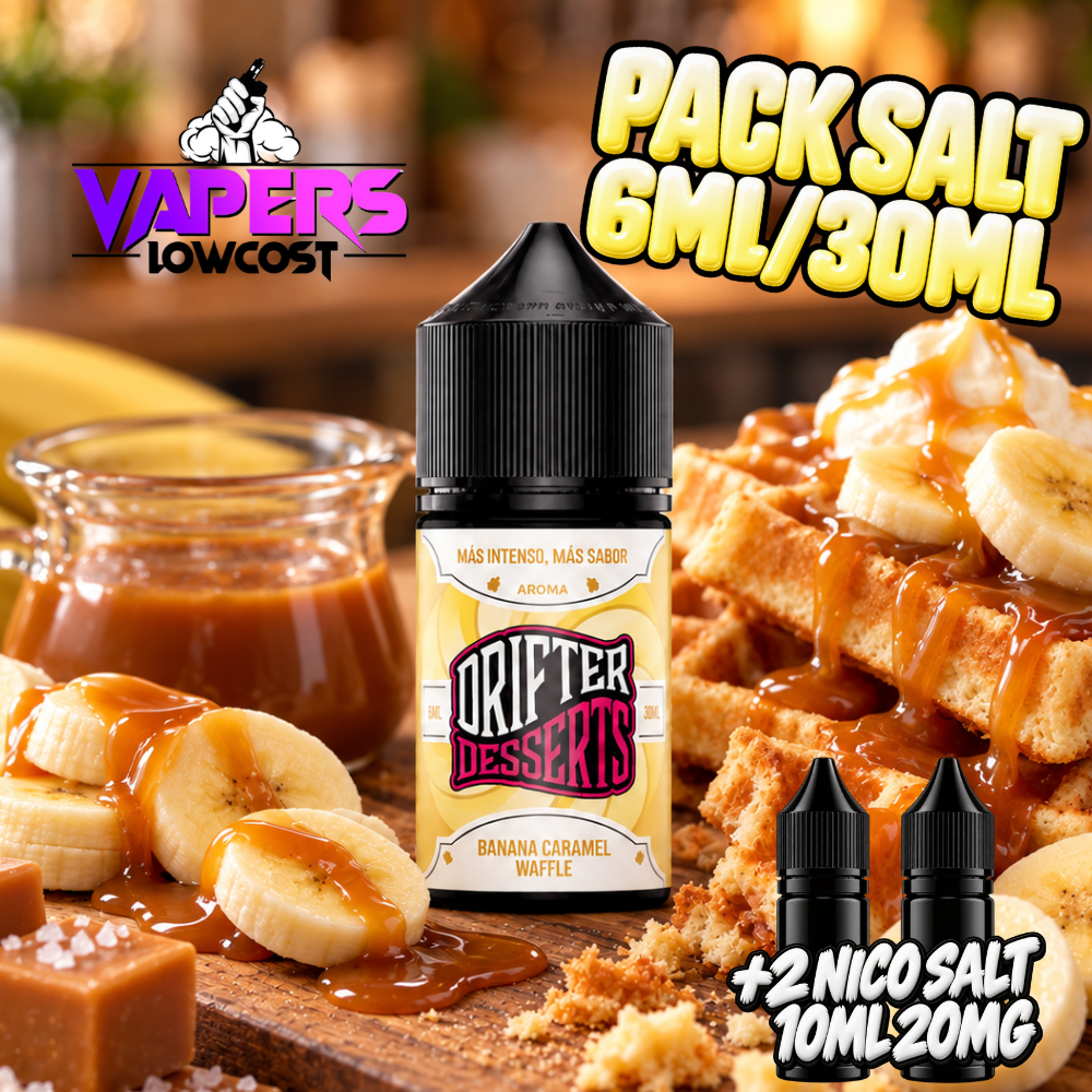 Drifter Desserts Pack Salt 6ml/30ml Banana Caramel Waffle