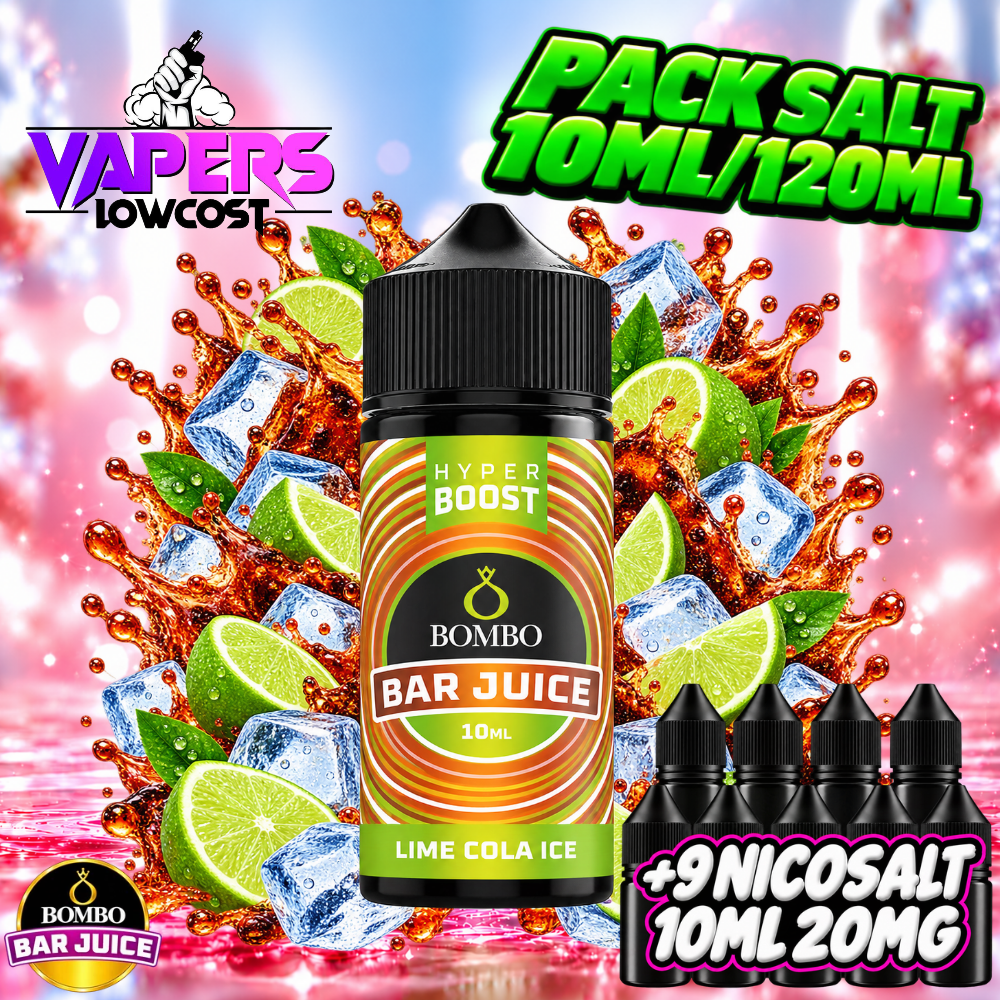 Bombo Bar Juice Hyper Boost Pack Salts 10ml/120ml – Lime Cola