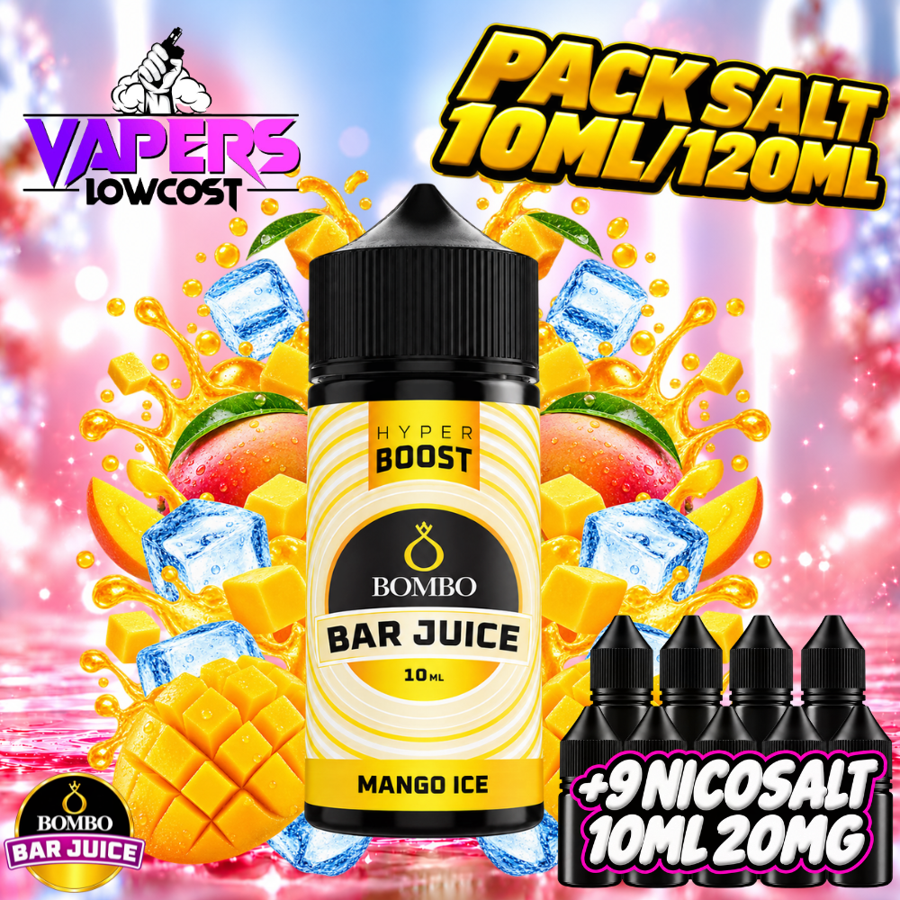 Bombo Bar Juice Hyper Boost Pack Salts 10ml/120ml – Mango Ice