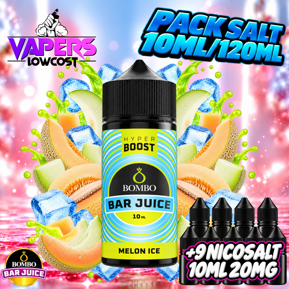 Bombo Bar Juice Hyper Boost Pack Salts 10ml/120ml – Melon Ice